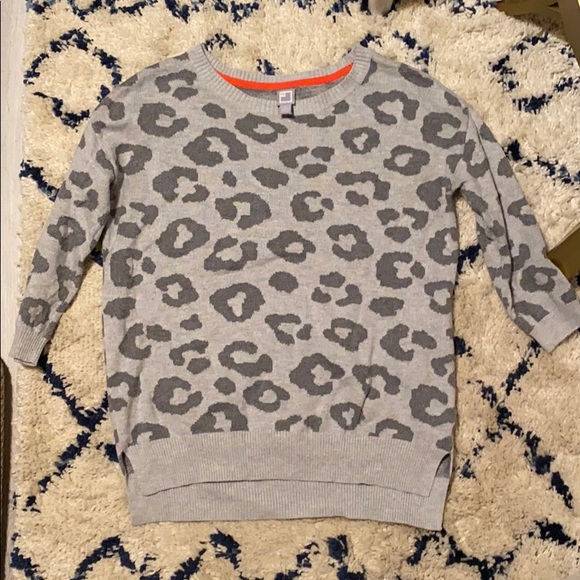jcpenney Sweaters - Grey leopard print 3/4 length sleeve sweater